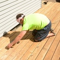 Sanding the deck